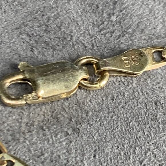 Vintage Sterling 925 Mariners Chain 10” Bracelet Vermeil Yellow Gold BS Italy - Picture 3 of 6